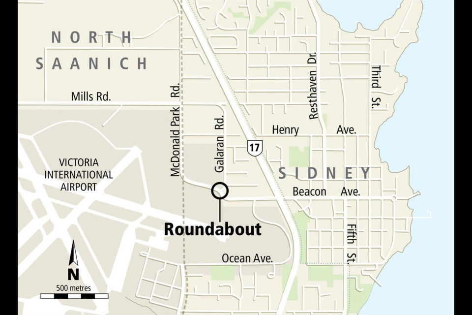 Map shows proposed roundabout at Beacon Avenue and Galaran Road. 