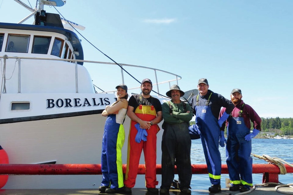 The crew of the Borealis I: Tiare Boyes, left, along with cousin Angus Grout, father David Boyes, long-time friend Pete Wyness and Tiares fiance, Tim Courtier. FAMILY PHOTO 