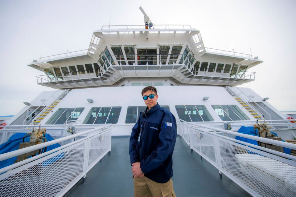 Joshua Yeung, 18, started work in early April as a deckhand on the B.C. ferry Spirit of Vancouver Island. FRANCIS GEORGIAN, PNG 