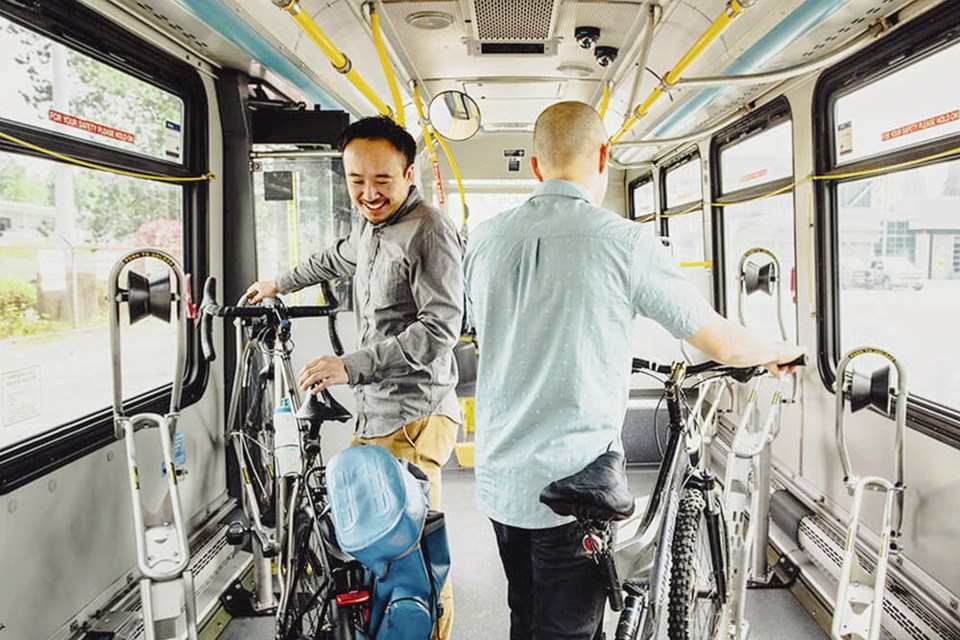 There is space for up to nine bicycles on the modified buses. TRANSLINK 