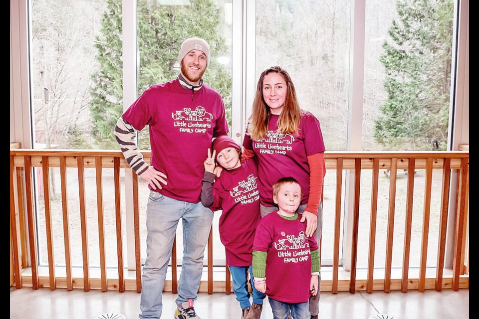 Trev Renney and Kate Walker with their children Marlow and Jules. VIA FAMILY 