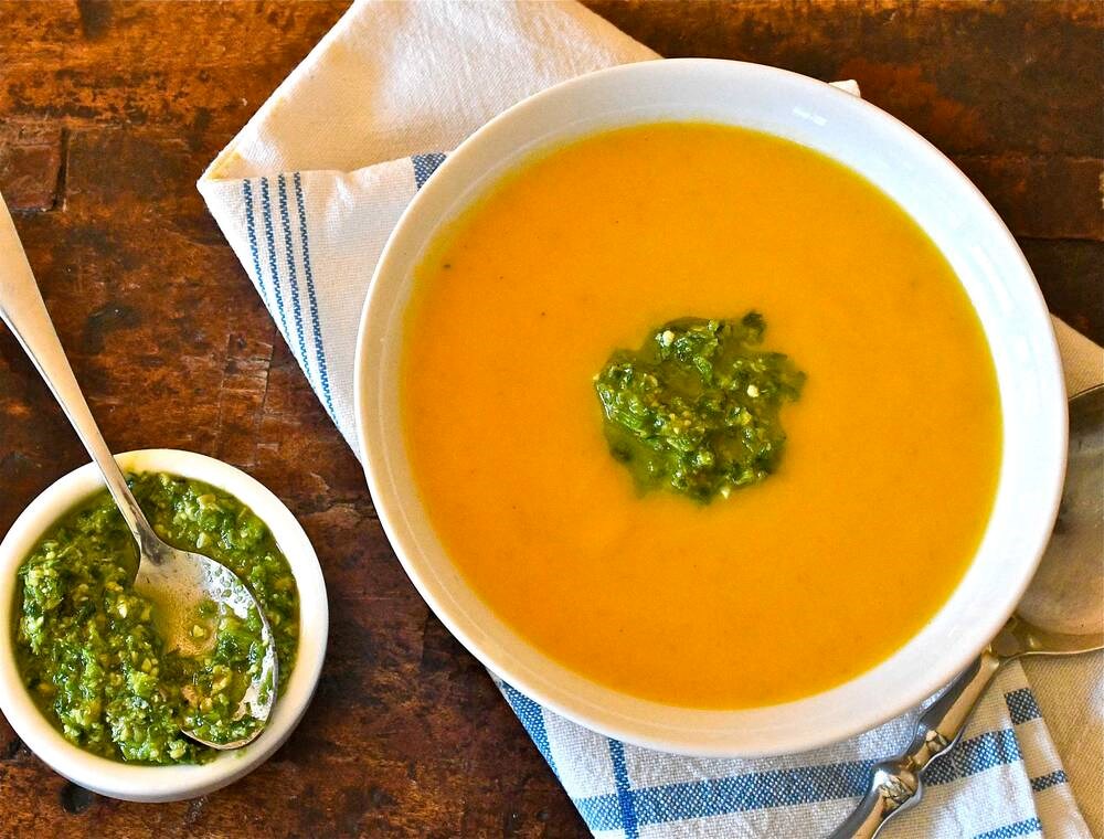 sfærisk historisk dokumentarfilm Eric Akis: Pesto stars in this tasty carrot soup - Victoria Times Colonist