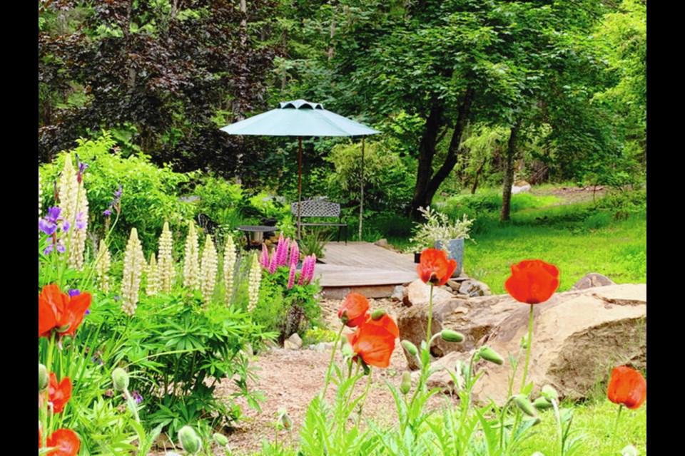 A charming scene from the Denman Island garden of Des Kennedy and his partner Sandy. DES KENNEDY 