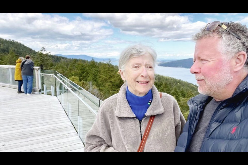 John Enever and his mother, Penny Pitcher, at the Malahat Skywalk before the crash. COURTESY JOHN ENEVER 