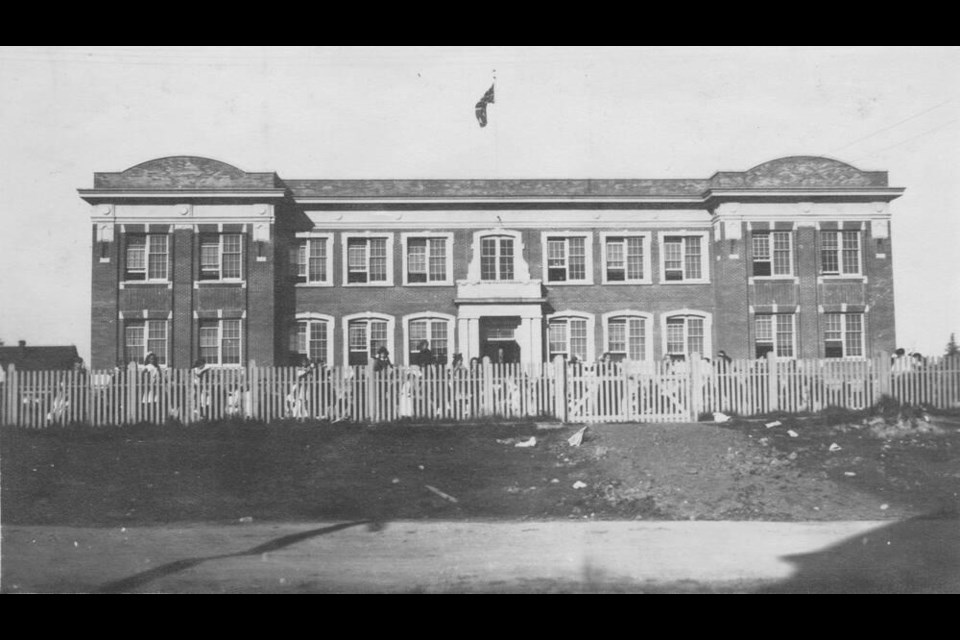 The tour includes the Tolmie School building on Boleskine Road, for which the first stone was laid in 1913. The building was named after William Fraser Tolmie, whose farm Cloverdale included the property. VIA SAANICH ARCHIVES 