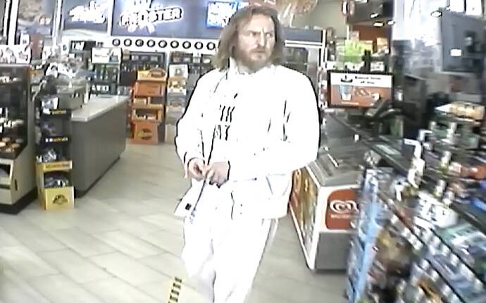 The West Shore RCMP released this photo last week, asking for the public's assistance in locating a man believed to be involved in the theft of a vehicle that repeatedly failed to stop for police.   VIA WESTSHORE RCMP