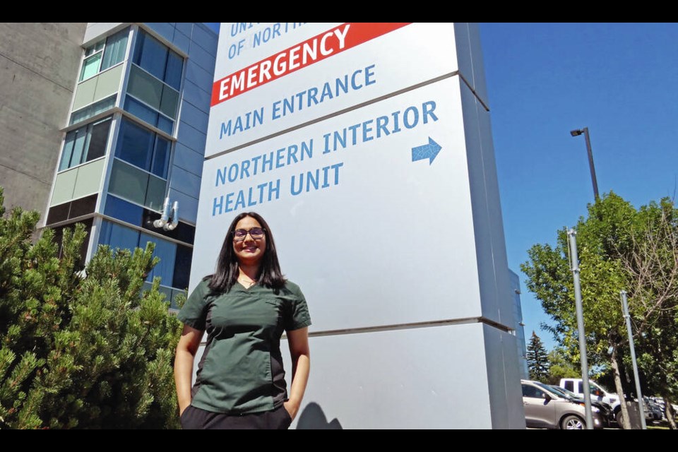 Nursing student Aashna Thapar says her student placements at the University Hospital of Northern B.C. in Prince George opened her eyes to the reality of the nursing shortage . Jack Mouton, Prince George Post 