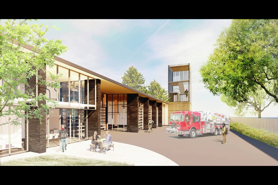 An artist's rendering of what the new Royal Oak fire hall could look like. Work on the design is still underway. HCMA ARCHITECT + DESIGN 