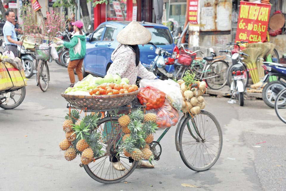 A mobile produce aisle in Hanoi, the capital of Vietnam. DAVID SOVKA