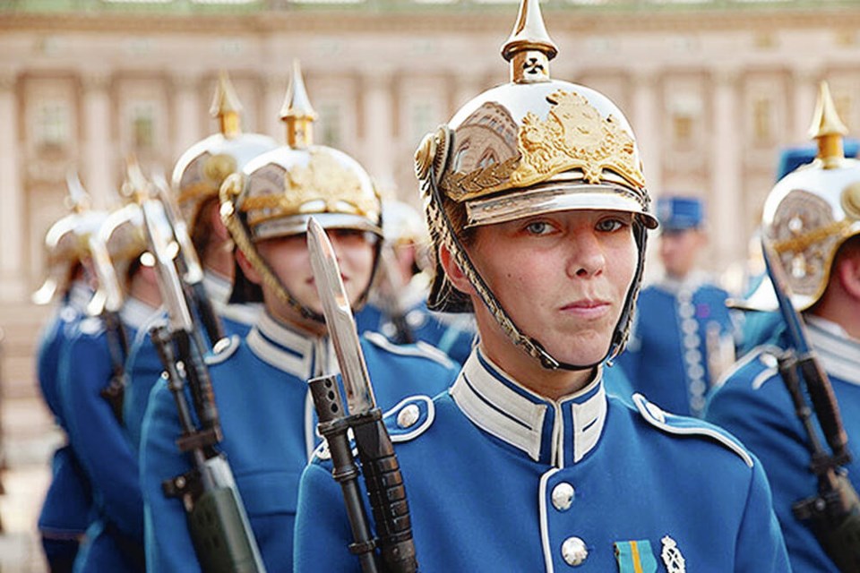 At the Royal Palace in Stockholm, Sweden, the Changing of the Guard ceremony is always lively with young soldiers visiting town to strut their stuff.  Dominic Arizona Bonuccelli 