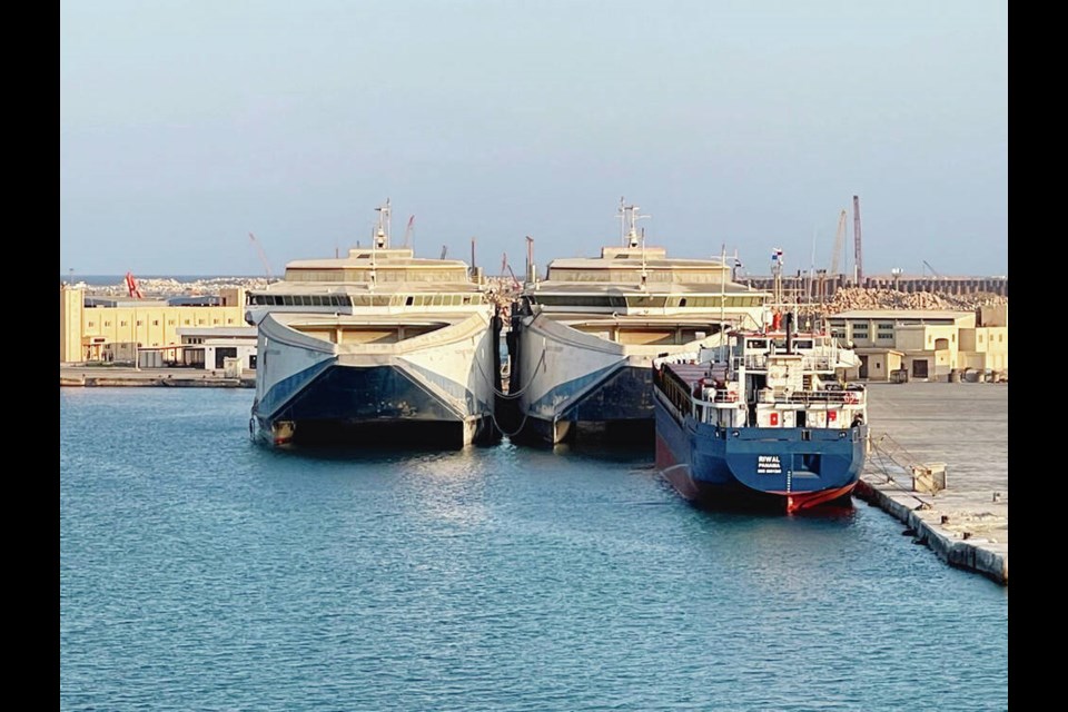 Sunshine Coast resident Michael Fearn, who saw two of B.C.'s former PacifiCat ferries in Alexandria, Egypt, says the vessels appear to be in poor condition. MICHAEL FEARN 