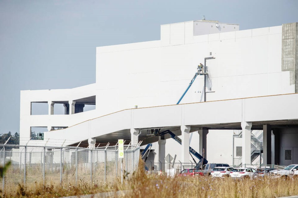 The new Amazon warehouse, which is expected to be operational by Oct. 5 at Victoria International Airport. DARREN STONE, TIMES COLONIST 