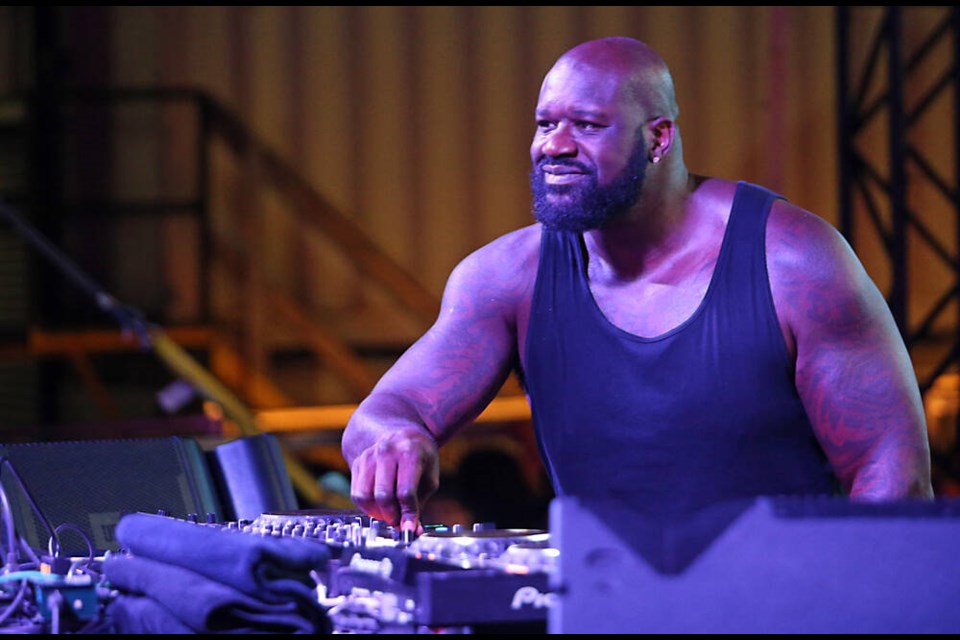 Former NBA superstar Shaquille O'Neal performs as DJ Diesel at the Rifflandia music festival at Phillips Brewery. ADRIAN LAM, TIMES COLONIST. Sept. 16, 2022 