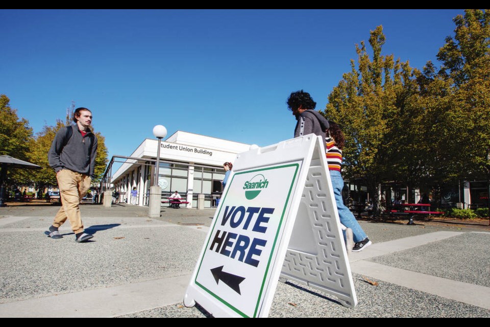 Advance polling station at UVic’s Students Union Building. DARREN STONE, TIMES COLONIST