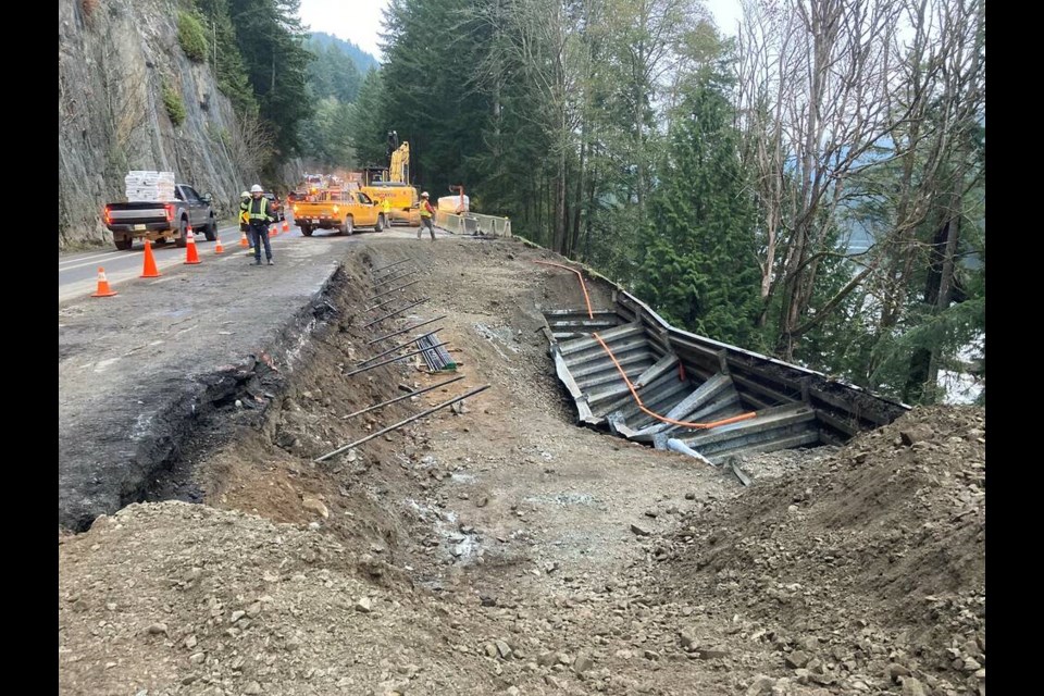 Early repair work being done last fall on the Tunnel Hill section of the Malahat. MINISTRY OF TRANSPORTATION
 