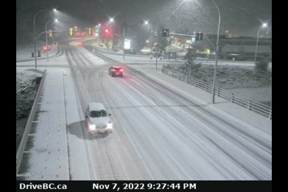 Royal Oak Drive at Highway 17 on Monday night. 
DRIVEBC.CA 