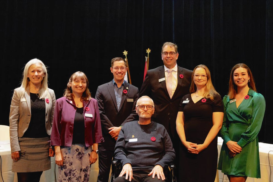 Langford's new council, from left, Lillian Szpak, Mary Wagner, Keith Yacucha, Mark Morley, Scott Goodmanson, Kimberley Guiry and Colby Harder. CITY OF LANGFORD 