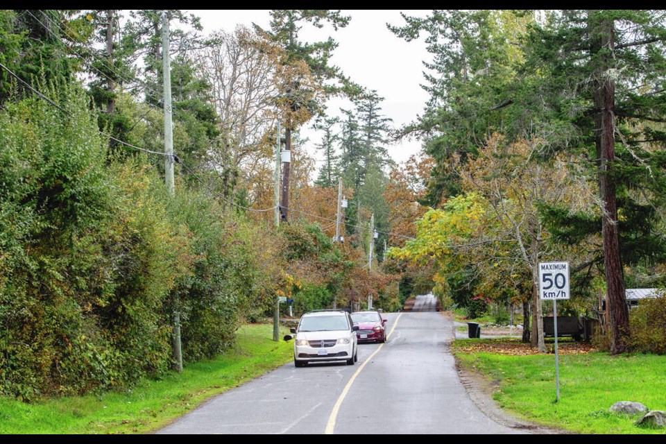 Wain Road near Madrona Drive in North Saanich, where the council has voted to stop all work on a draft official community plan. DARREN STONE, TIMES COLONIST 