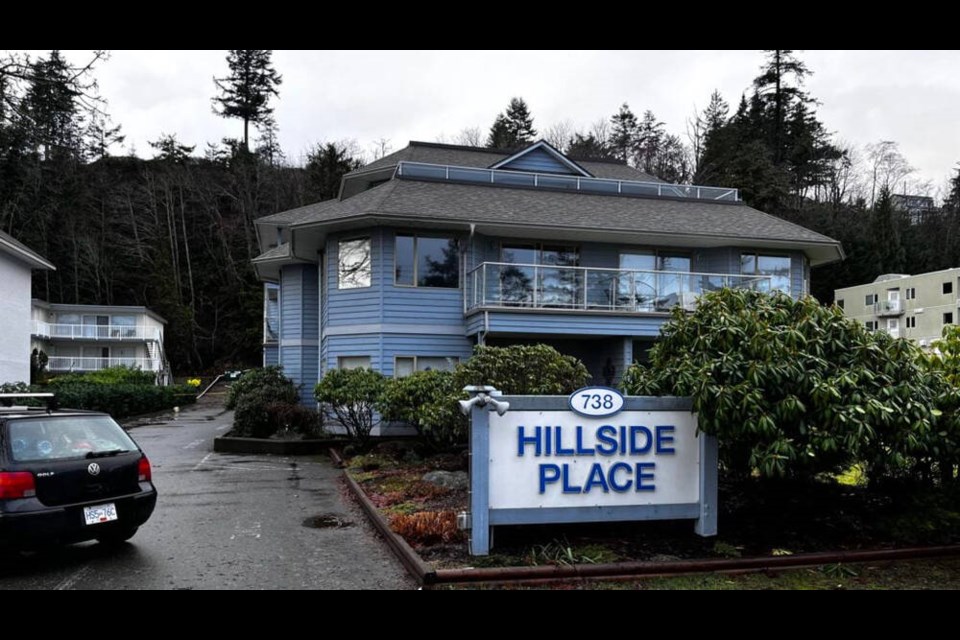Hillside Place was one of two buildings evacuated due to a landslide. DEAN STOLTZ, CHEK NEWS