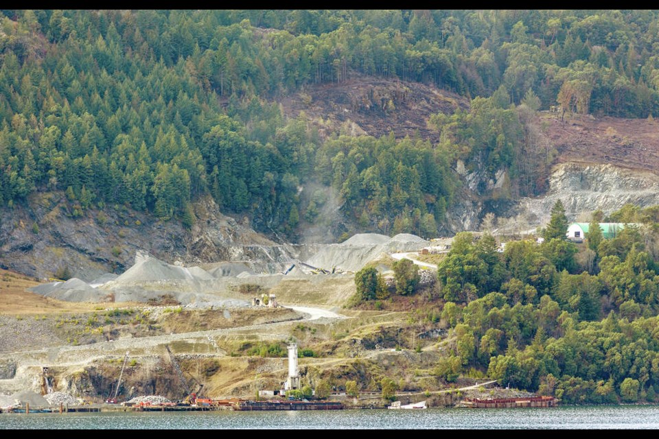 Bamberton foreshore and quarry site, as seen from Willis Point. DARREN STONE, TIMES COLONIST 