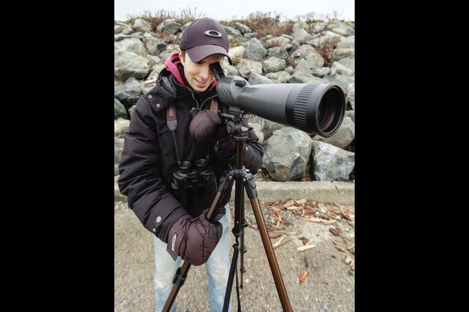 Victoria is one of the premier birding sites in all of Canada, says birder Geoffrey Newell, who leads tours of Island View Beach and Uplands Parks. DARREN STONE, TIMES COLONIST 