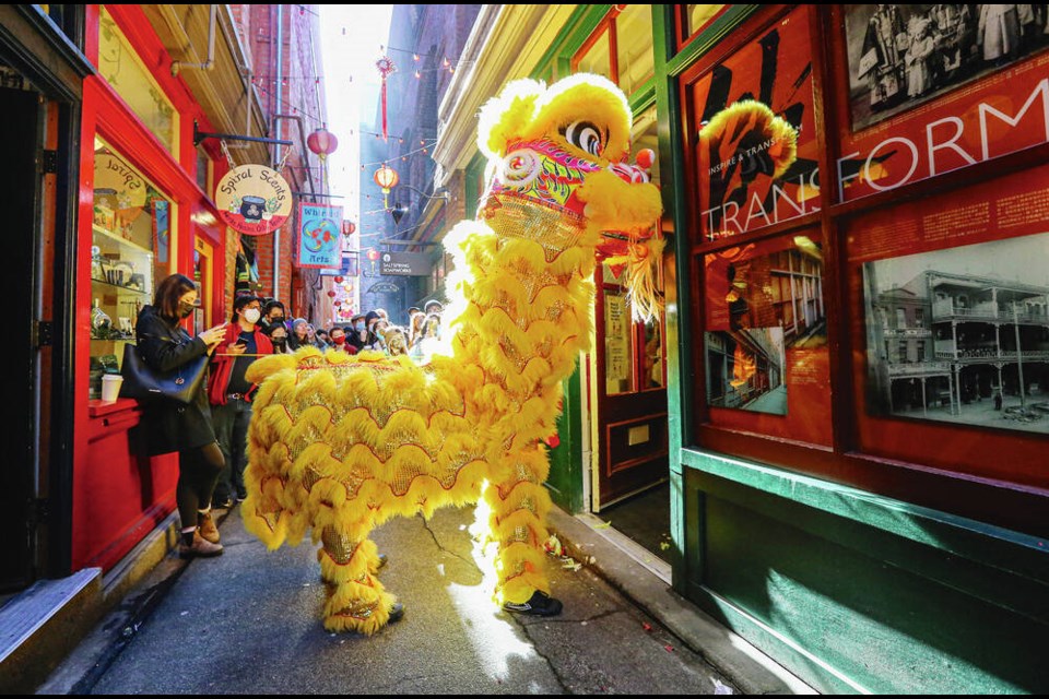 Last year's Lion Dance in Fan Tan Alley. ADRIAN LAM, TIMES COLONIST 