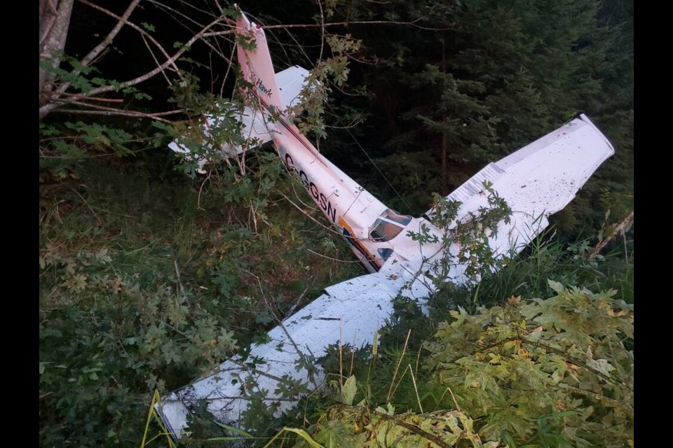 The downed aircraft. Via Parksville Fire Department 