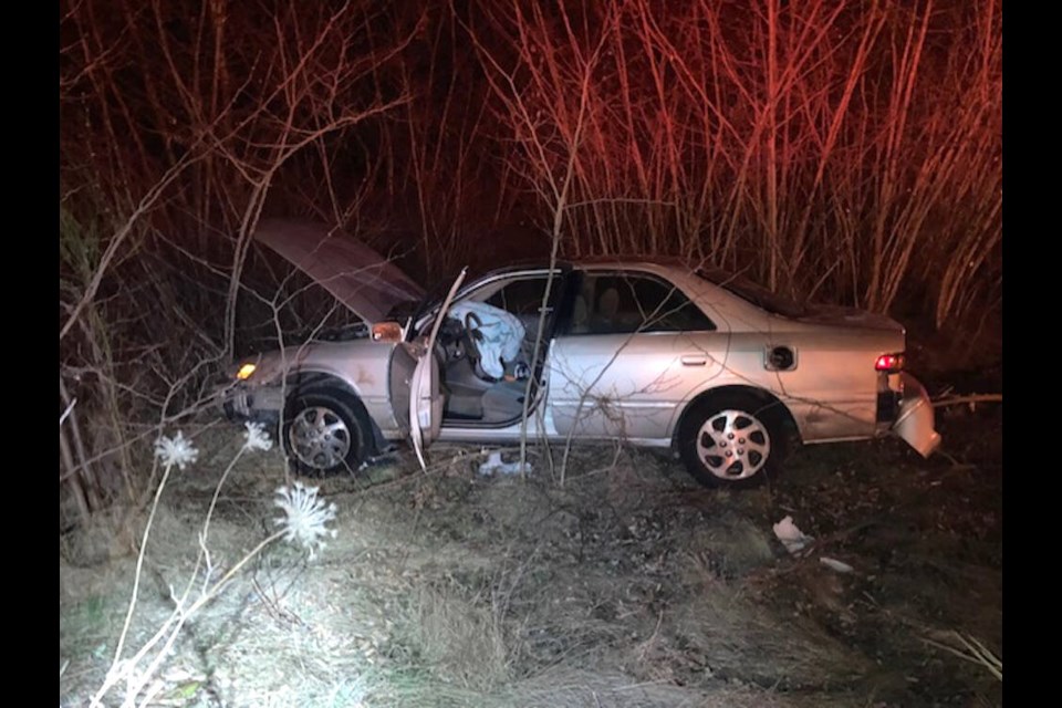 Stolen car was found at the bottom of an embankment. Via Nanaimo RCMP. 