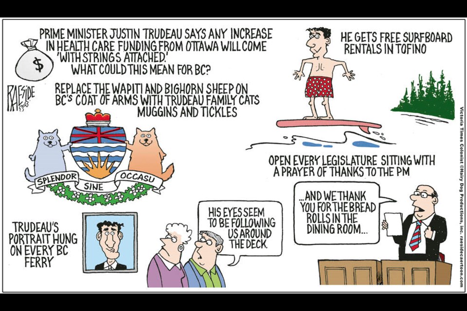 Adrian Raeside cartoon, Feb. 4: PM's heallth-care wish list for B.C.