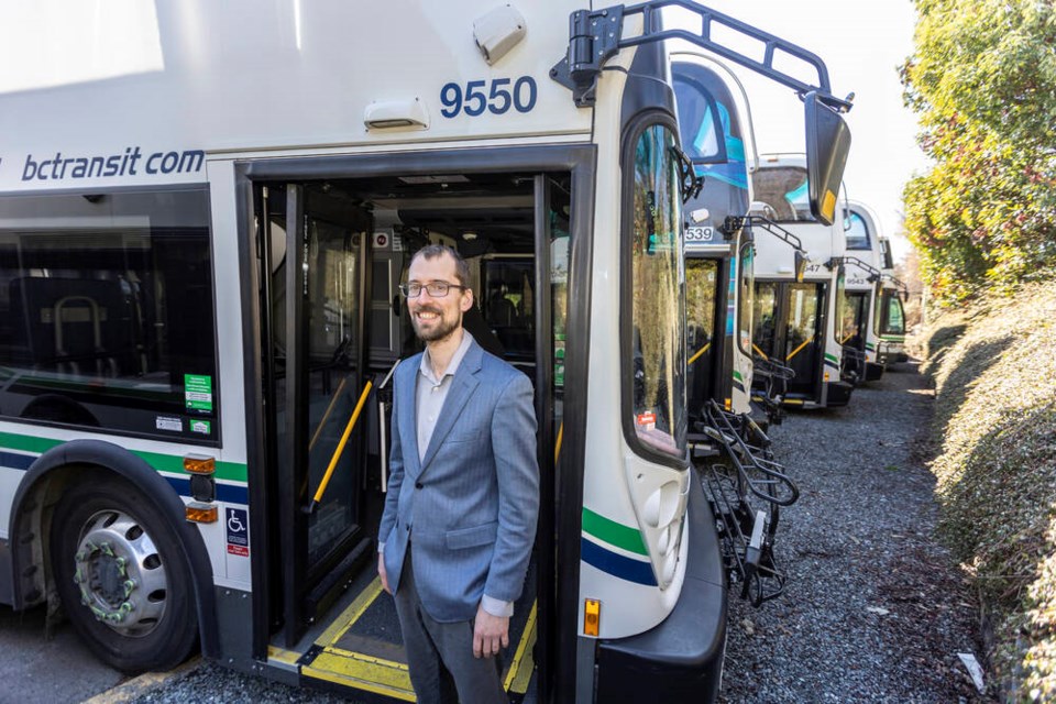 Levi Megenbir, senior transit planner for B.C. Transit: “The vision of the new service is to outperform the personal automobile in speed, comfort and reliability.” DARREN STONE, TIMES COLONIST