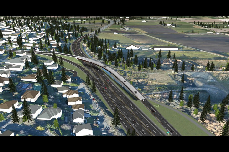 A rendering of the planned flyover on Highway 17 at Keating Cross Road. MINISTRY OF TRANSPORTATION AND INFRASTRUCTURE 