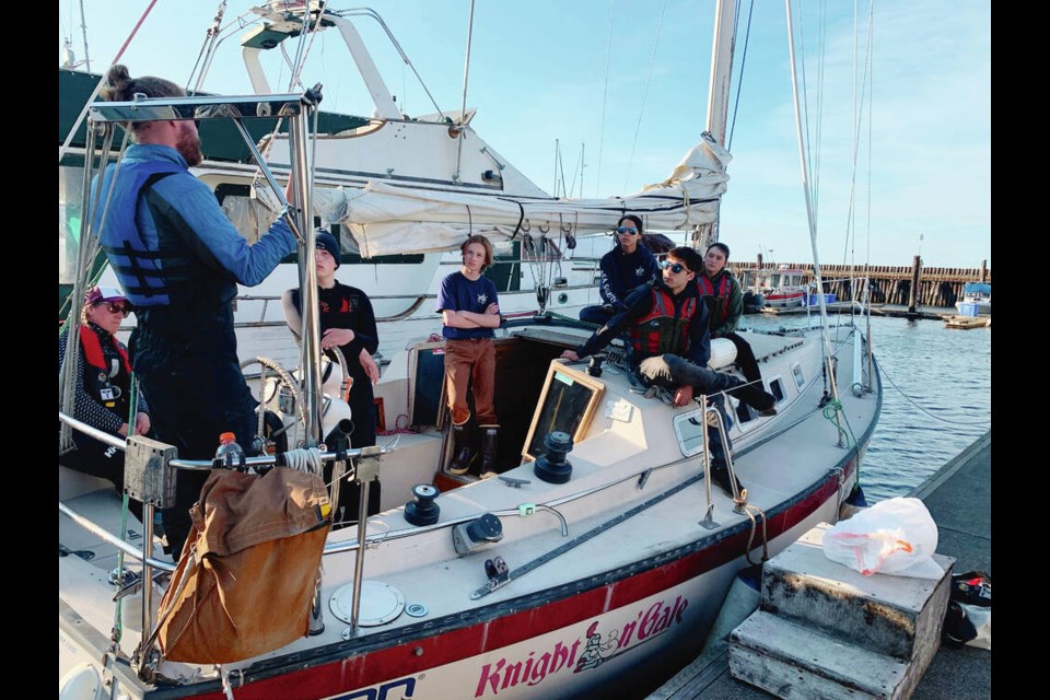 Port Angeles teens head out to practise man overboard drills ahead of the Cape Flattery race in Swiftsure. Via Jared Minard 