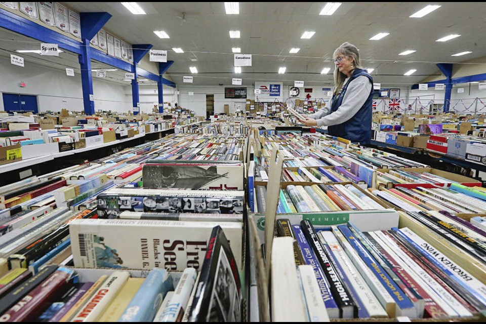 Times Colonist Book Sale, featuring thousands of donated books, is at the Victoria Curling Club, 1952 Quadra St. 