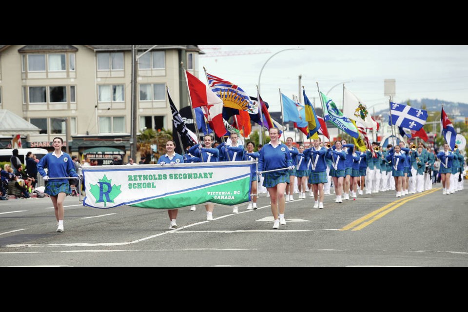 The Reynolds marching band during last year's Victoria Day Parade. ADRIAN LAM, TIMES COLONIST 