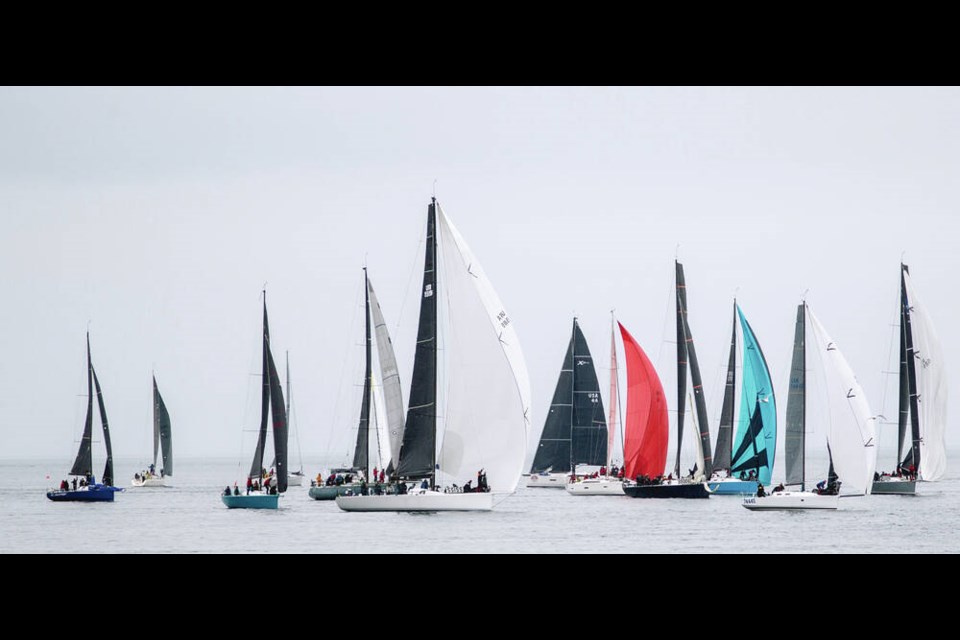 Start of the Swiftsure International Yacht Race at Clover Point on May 28, 2022.   DARREN STONE, TIMES COLONIST