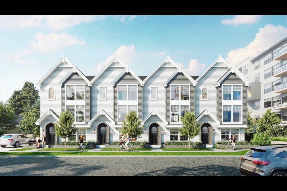 A rendering of Abstracts proposed townhouse project for Freeman Avenue. VIA ABSTRACT DEVELOPMENTS 