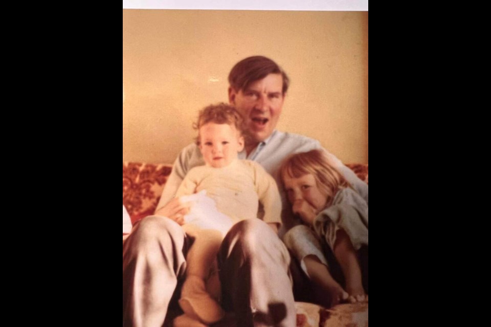 Geoffrey Charles (George) Cave with his two daughters in 1970 in White Rock. The British airman served six years during the Second World War and received five service medals, four of which were stolen in a car break-in early Sunday morning. VIA BARBARA CAVE 