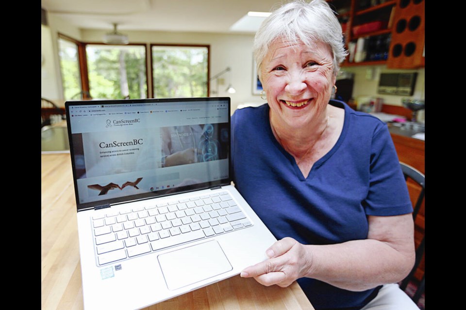 Claire Atkinson, 65, used a new online cancer screening clinic to get her future screenings and blood work in order. Atkinson had surgery for colon cancer last year and after losing her family doctor, she wanted to ensure nothing else was wrong. ADRIAN LAM, TIMES COLONIST 