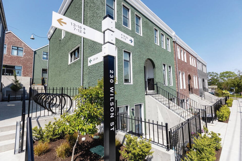 A three-bedroom, two-bathroom townhouse in Wilson Commons was recently listed for $999,000 in a city where the average price of a single-family home is just under $1 million. DARREN STONE, TIMES COLONIST) 