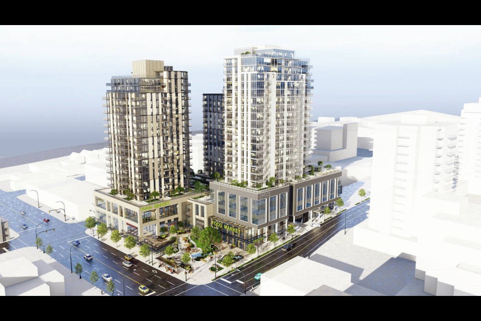 Artist's rendering of proposed development at 710 Caledonia Ave. and 1961 Douglas St. VIA CHARD DEVELOPMENTS 