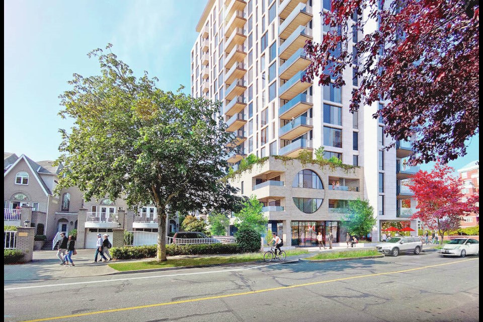 Artist’s rendering of a proposed development at 205 Quebec St., 507 Montreal St. and 210 to 224 Kingston St. in Victoria. D’AMBROSIO ARCHITECTURE AND URBANISM, VIA CITY OF VICTORIA 