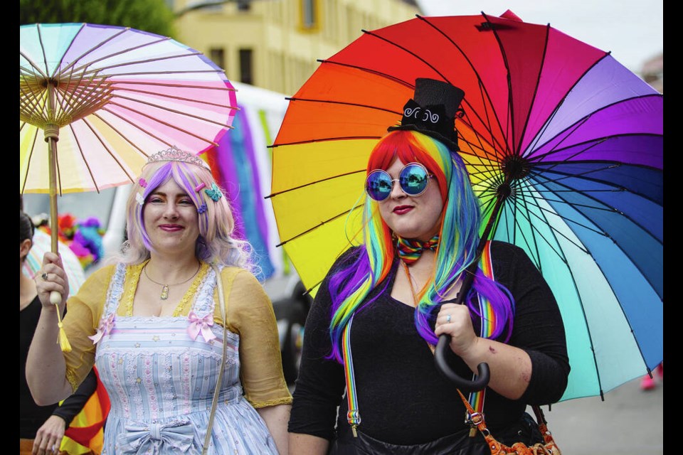 Two participants in the Victoria Pride Parade in 2019. DARREN STONE, TIMES COLONIST 