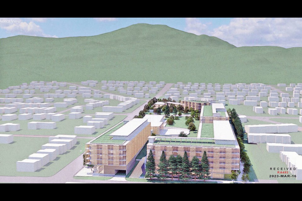 Artist’s conceptual rendering of the proposed Te’tuxwtun development in Nanaimo’s Harewood area. A central, public open space would run through the complex and there are plans for a community gathering space as part of the development’s public amenity contributions.	FORMLINE ARCHITECTURE 