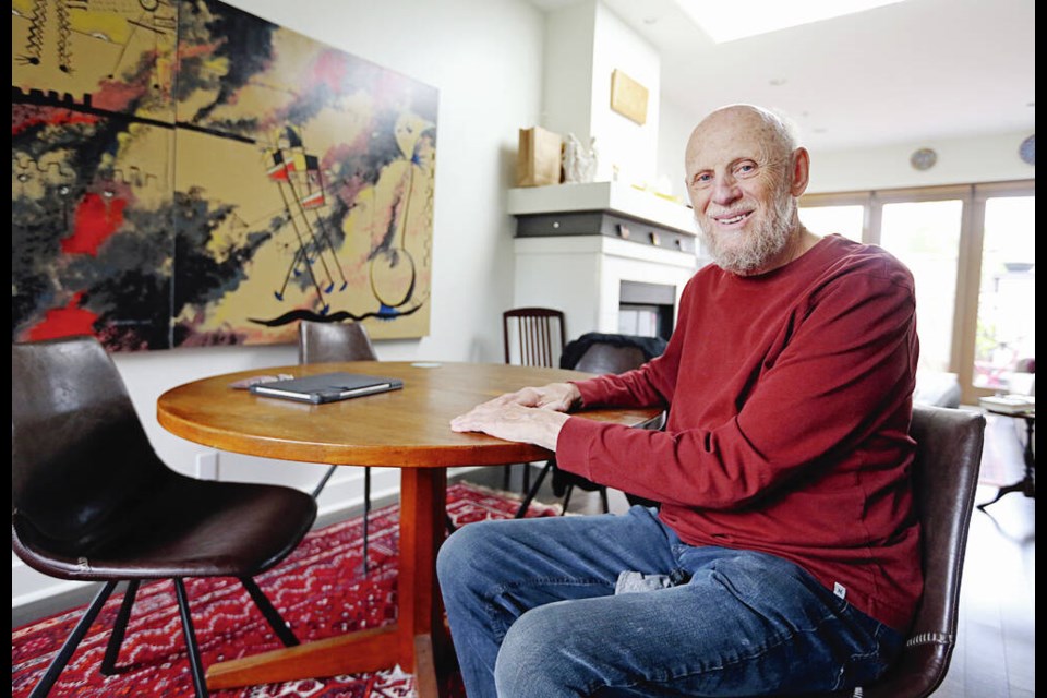 Noel Schacter, 78, at his home in James Bay. Schacter was diagnosed with an aggressive cancer, but after taking part in an immunotherapy clinical trial, his cancer is in remission. ADRIAN LAM, TIMES COLONIST  