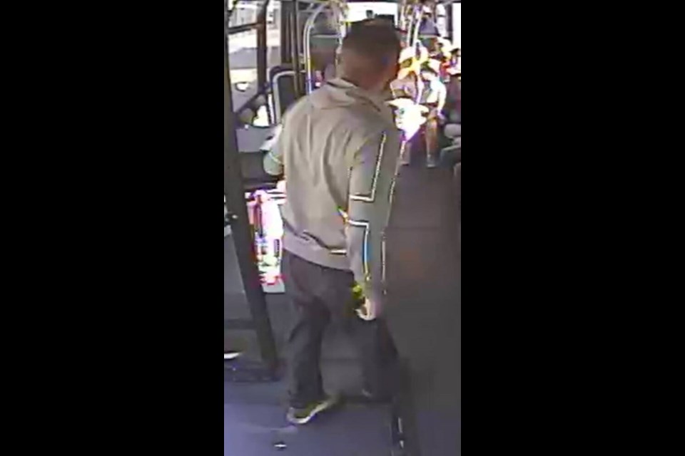 Suspect in bus incident. VIA SAANICH POLICE 