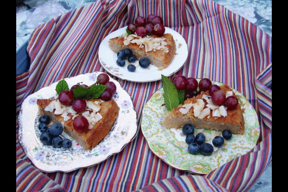 Recipes for apple cake abound. The slices here are a European version with grated apple, ricotta cheese and corn meal. HELEN CHESNUT PHOTOS 