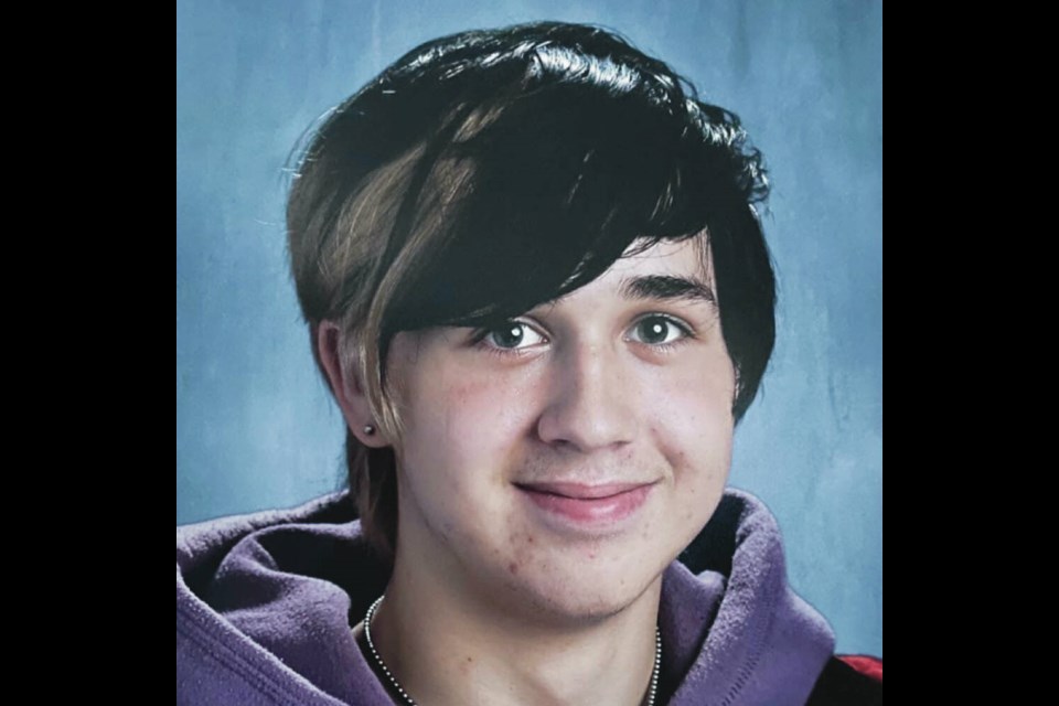 Kaydence Bourque, 16, died after he was struck by a vehicle in a Saanich crosswalk on Dec. 6, 2021. PHOTO VIA FAMILY 