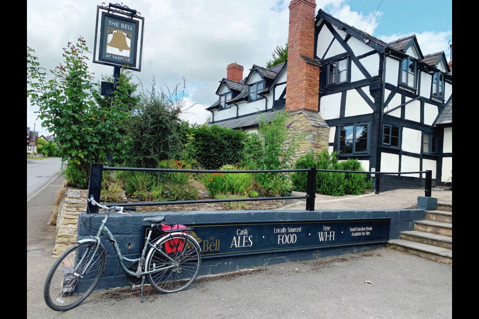 The Bell at Yarpole is a fine example of the black and white, half-timbered buildings the region is famous for, and a great place to stop for lunch. JUDY LEES 