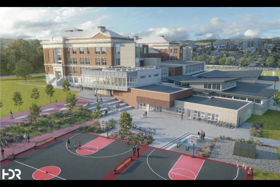 A rendering of the expanded Victoria High School. The overhaul is costing about $79.7 million. 
HDR VIA GREATER VICTORIA SCHOOL DISTRICT 