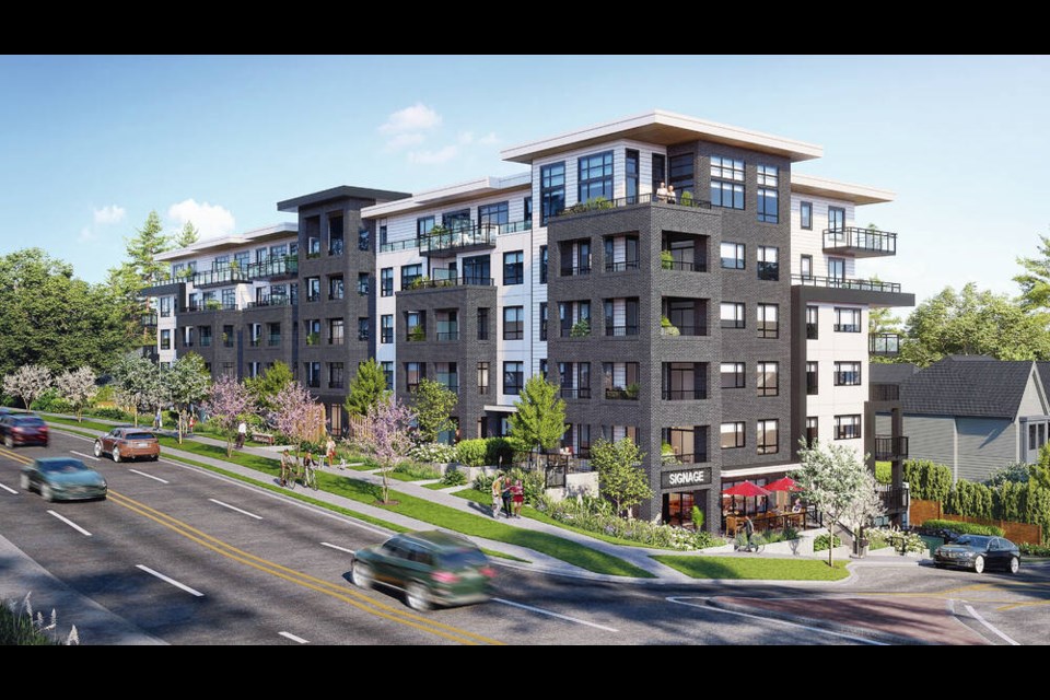 Rendering of a proposed 104-unit mixed-use project in the 800-block of McKenzie Avenue. ABSTRACT DEVELOPMENTS 